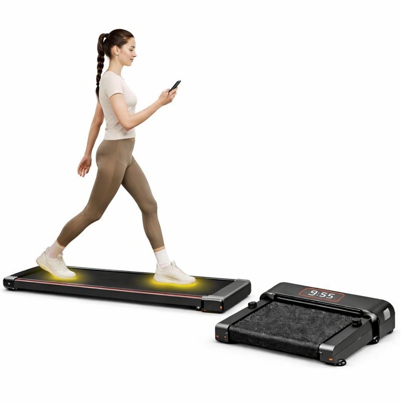 LIVVY Portable Foldable Treadmill, Walking Pad Under Desk Treadmill, Foldable Portable Electric Treadmill 0–6km/h with LED Display & Remote Control, 120kg Capacity Slim Motorized Running Machine for Home & Office Use - Image 1